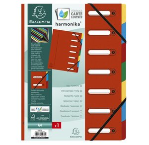Trieur Harmonika, A4, 7 compartiments, rouge EXACOMPTA