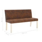 vidaXL Banc 139 5 cm Marron Similicuir daim