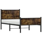 vidaXL Cadre de lit en métal sans matelas chêne fumé 80x200 cm