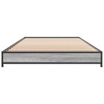 vidaXL Cadre de lit sonoma gris 75x190 cm bois d'ingénierie et métal