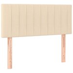 vidaXL Sommier à lattes de lit avec matelas Crème 120x200 cm Tissu