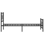 vidaXL Cadre de lit métal avec tête de lit/pied de lit noir 107x203 cm