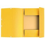 Chemise 3 Rabats À Élastiques Carte Lustrée 400g/m2 - A4 - Jaune - X 25 - Exacompta