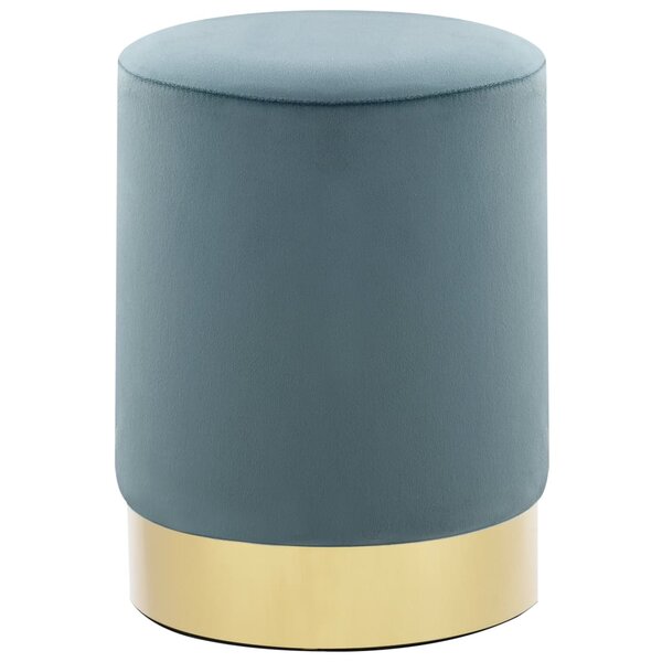 vidaXL Tabouret Bleu clair et doré Velours