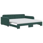 vidaXL Lit de jour et gigogne et matelas vert foncé 100x200 cm velours