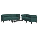 vidaXL Ensemble de canapés 2 Pièces vert foncé tissu