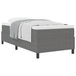 vidaXL Lit à Ressorts avec Matelas Gris 100x200 cm Tissu en Velours Côtelé