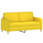 vidaXL Ensemble de canapés 3 Pièces avec coussins Jaune clair Tissu
