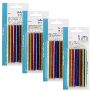 24 recharges pistolet à colle 7 mm - paillettes