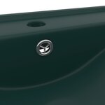 vidaXL Lavabo avec trou de robinet Vert foncé mat 60x46 cm Céramique