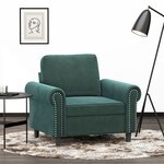 vidaXL Fauteuil Vert foncé 60 cm Velours