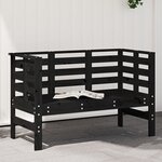 vidaXL Banc de jardin noir 111 5x53x71 cm bois massif de pin