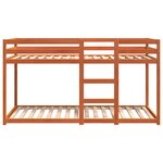 vidaXL Lit superposé cire marron 75x190 cm bois de pin massif
