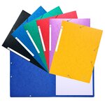 Chemise À Élastiques Sans Rabat - Carte Lustrée Gaufrée Scotten 600g/m2- A4 - Couleurs Assorties - X 20 - Exacompta