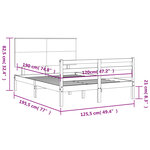 vidaXL Cadre de lit sans matelas blanc bois massif