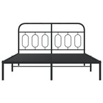 vidaXL Cadre de lit métal avec tête de lit noir 140x190 cm