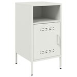 vidaXL Tables de chevet 2 Pièces blanc 36x39x68 cm acier laminé à froid