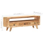 vidaXL Meuble TV 117x30x41 cm Bois de manguier massif brut