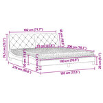 vidaXL Lit avec matelas gris foncé 180x200 cm velours