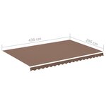 vidaXL Tissu de remplacement pour auvent Marron 4 5x3 m