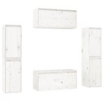 vidaXL Meubles TV 6 Pièces Blanc Bois massif de pin