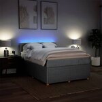 vidaXL Sommier à lattes de lit avec matelas Gris clair 140x190cm Tissu