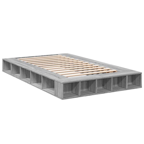 vidaXL Cadre de lit sonoma gris 140x190 cm bois d'ingénierie