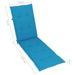 vidaXL Coussin de chaise de terrasse bleu (75+105)x50x4 cm