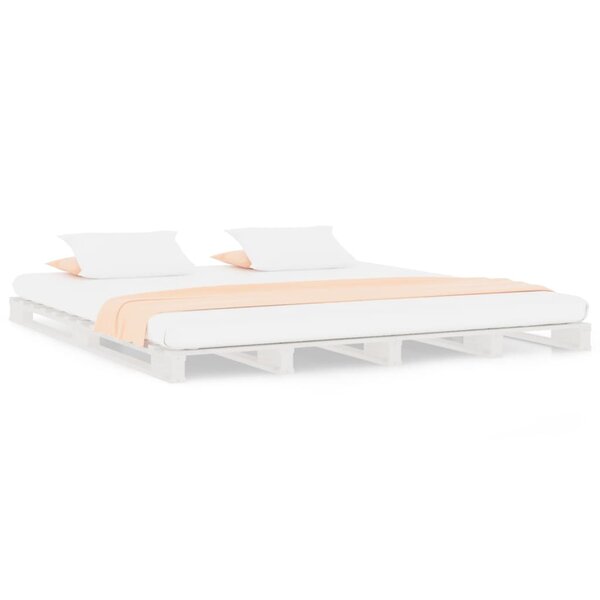 vidaXL Lit de palette Blanc 120x190 cm Bois pin massif Petit Double