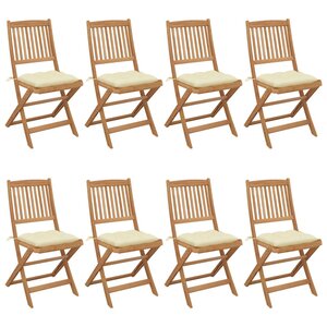 vidaXL Chaises pliables de jardin lot de 8 avec coussins Bois d'acacia
