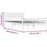 vidaXL Cadre de lit sans matelas blanc métal 120x200 cm
