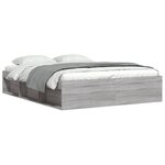 vidaXL Cadre de lit sonoma gris 140x190 cm