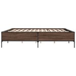 vidaXL Cadre de lit chêne marron 200x200 cm bois d'ingénierie et métal