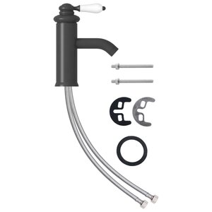 vidaXL Robinet de lavabo de salle de bain Gris 130x180 mm