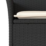 vidaXL Ensemble à manger de jardin et coussins 7 Pièces noir rotin acacia