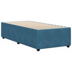 vidaXL Cadre de lit bleu 90x200 cm velours