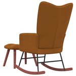vidaXL Chaise à bascule avec repose-pied Marron Velours