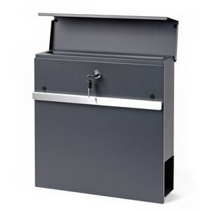 Boite aux lettres design murale avec porte-journal 37x37x10 5cm anthracite et argenté