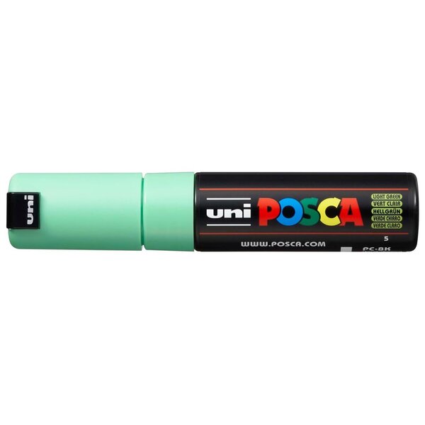 Marqueur pointe large biseautée pc8k 8mm vert clair x 6 POSCA