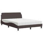 vidaXL Lit avec matelas marron foncé 120x200 cm tissu