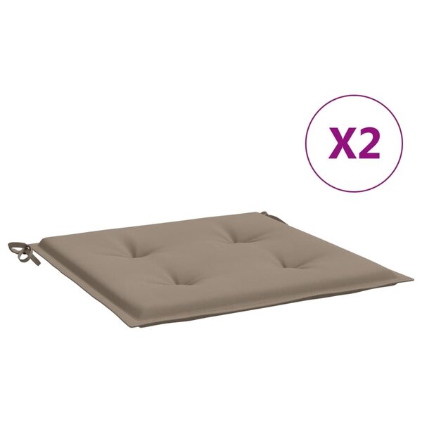 vidaXL Coussins de chaise de jardin lot de 2 taupe 50x50x4 cm