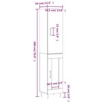 vidaXL Buffet haut Blanc brillant 34 5x34x180 cm Bois d'ingénierie