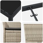 vidaXL Ensemble de Salle à Manger de Jardin 7 Pièces avec Coussins Rattan Poly Gris Clair