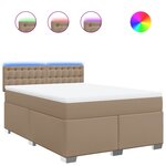 vidaXL Sommier à lattes de lit avec matelas Cappuccino 140x190 cm