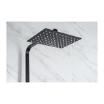 Colonne de douche - Mitigeur thermostatique - Pomme haute rectangle 30x20 cm - OCEANIC - Noir mat