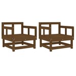 vidaXL Chaises de jardin lot de 2 marron miel bois massif de pin