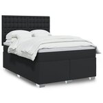 vidaXL Sommier à lattes de lit avec matelas Noir 140x200 cm Similicuir