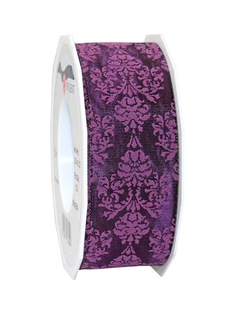 Ruban ornamenté laitonné brixen 20-m-rouleau 40 mm violet