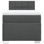 vidaXL Sommier à lattes de lit et matelas Gris foncé 90x190 cm Tissu