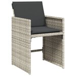 vidaXL Ensemble à manger de jardin et coussins 17 Pièces gris clair rotin